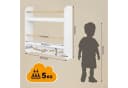 Woltu Kinderregal Weiß mit 2 Ablagen und 4 Haken Bild 3