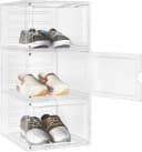Woltu Schuhbox 3er Set Transparent Stapelbar mit Magnetverschluss Bild 2