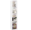 Woltu Bücherregal Weiß 5 Ablagefächer Holzwerkstoff Bild 2