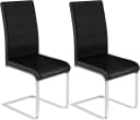 Woltu Freischwinger Set 2 Stuhl Schwarz Weiß Kunstleder Bild 2