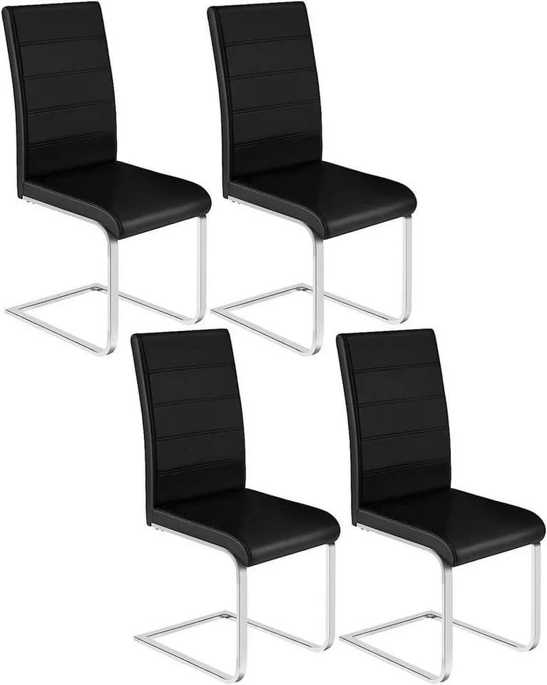 Woltu Freischwinger Set 4 St. Kunstlederbezug Hoch Rückenlehne - Bild 2