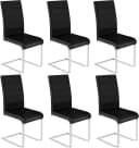 Woltu Freischwinger 6er Set Schwarz Weiß Kunstleder Bild 2
