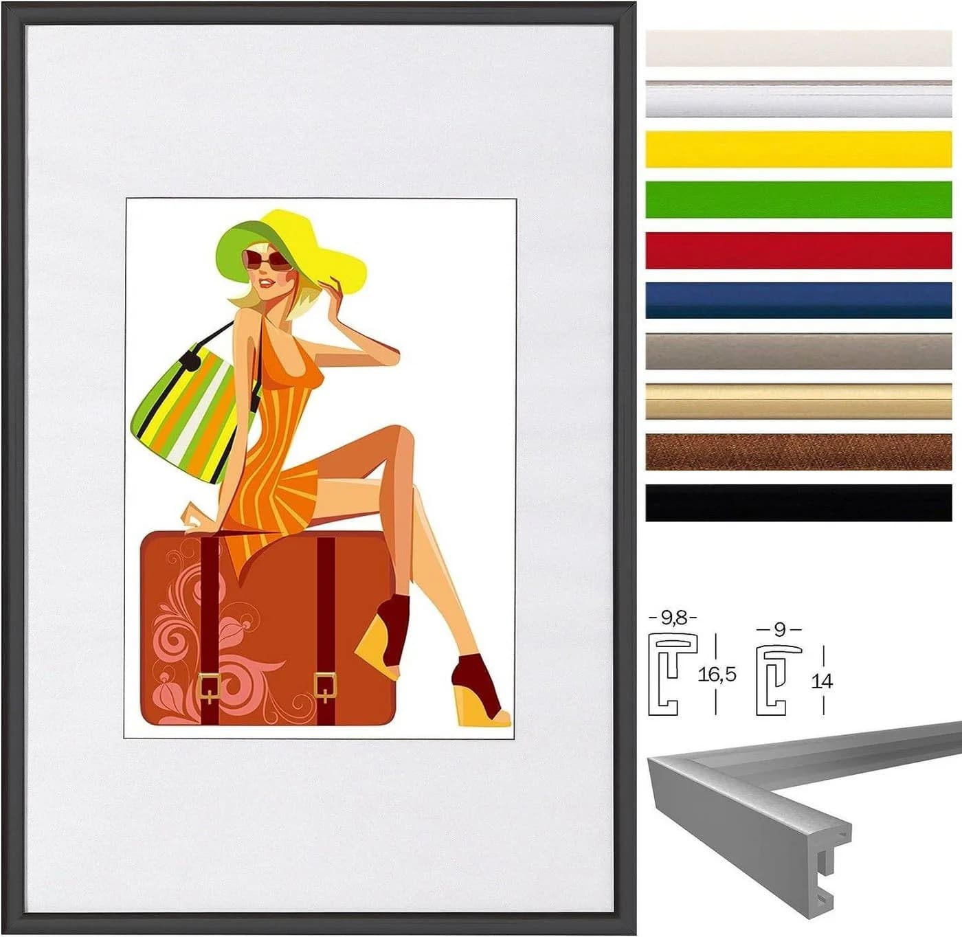 Woltu Bilderrahmen 3er-Set Kunststoff Glas Passepartout - Bild 4