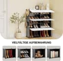 Woltu Schuhregal 6 Fächer Schwarz/Weiß Kunststoff Bild 5