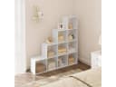 Woltu Bücherregal 1-tlg. weißes Regal 10 Fächer 136x29x136 cm Bild 1