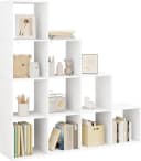 Woltu Bücherregal 1-tlg. weißes Regal 10 Fächer 136x29x136 cm Bild 2