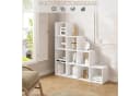 Woltu Bücherregal 1-tlg. weißes Regal 10 Fächer 136x29x136 cm Bild 4