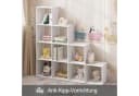 Woltu Bücherregal 1-tlg. weißes Regal 10 Fächer 136x29x136 cm Bild 5