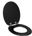 Woltu WC-Sitz Schwarz-Holzmaserung mit Softclose-Absenkautomatik Bild 4