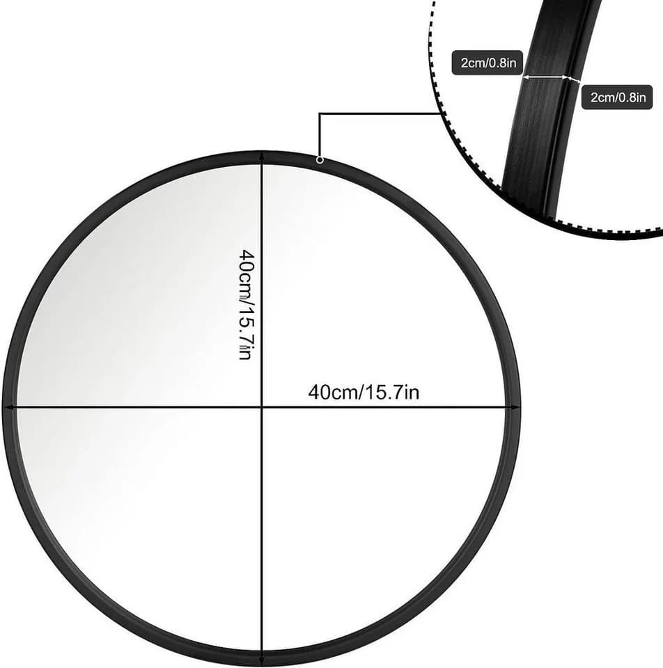 Woltu Runder Wandspiegel mit Goldrahmen Glas - Bild 3