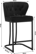 Woltu Barhocker 2er Set Samtbezug Metall Schwarz/Grau Bild 3