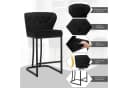 Woltu Barhocker 2er Set Samtbezug Metall Schwarz/Grau Bild 4