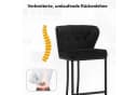 Woltu Barhocker 2er Set Samtbezug Metall Schwarz/Grau Bild 5