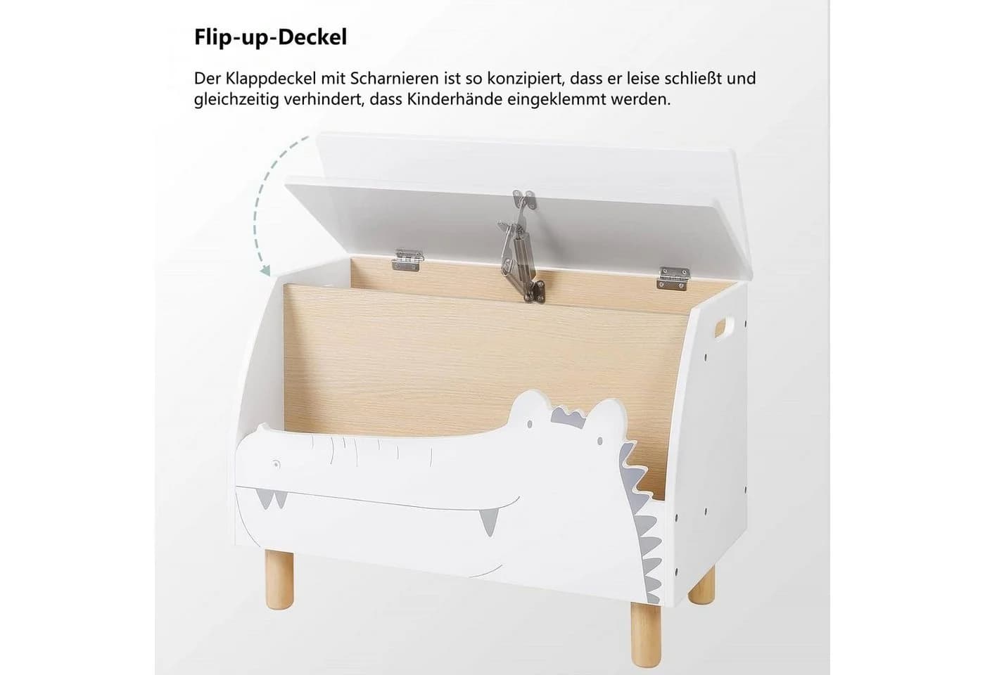 Woltu Sitzbank Weiß Krokodil-Design mit Stauraum - Bild 4