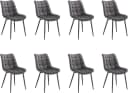Woltu 8er Set Polsterstühle Esszimmerstuhl Samt Grau Modern Bild 2
