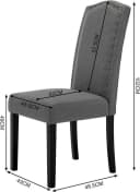 Woltu 4-Fußstuhl Set 4 St Esszimmerstühle mit Rückenlehne Leinenbezug Grau Bild 3