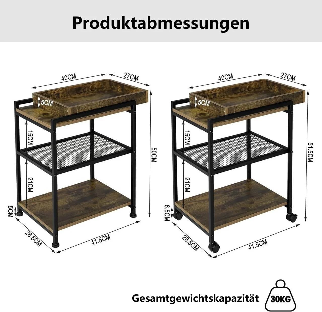 Woltu Couchtisch 3 Ablagen Abnehmbares Tablett - Bild 3