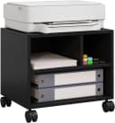 Woltu Aktenschrank Druckertisch mit Rädern Schwarz Weiß Braun Bild 2