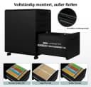 Woltu Rollcontainer Aktenschrank 3 Schubladen Schwarz/Weiß Bild 5