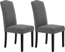 Woltu Esszimmerstuhl 2er Set Grau Leinen Massivholz Bild 2