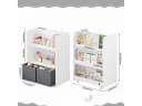 Woltu Kinderregal 2-in-1 Bücherregal mit Boxen auf Rollen Weiß Bild 3
