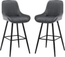 Woltu Barhocker 2er Set Samt Grau/Grün/Schwarz Modern Bild 2