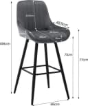 Woltu Barhocker 2er Set Samt Grau/Grün/Schwarz Modern Bild 3