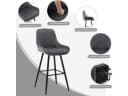 Woltu Barhocker 2er Set Samt Grau/Grün/Schwarz Modern Bild 4