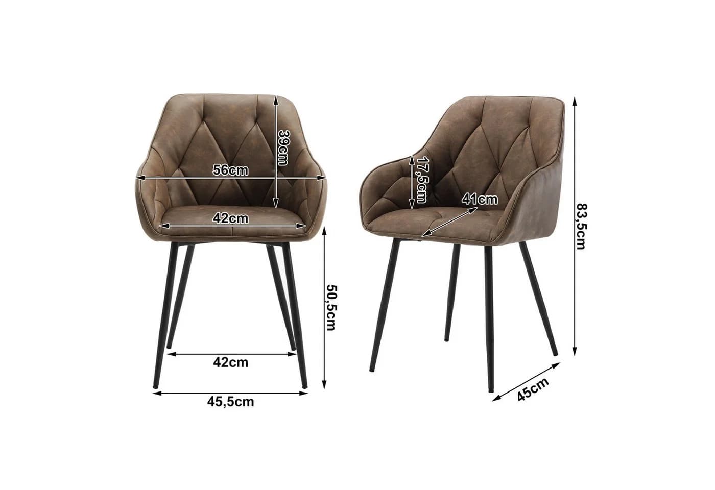 Woltu 4-Fußstuhl (Set, 4 St) Esszimmerstühle ergonomischer aus Kunstleder - Bild 3