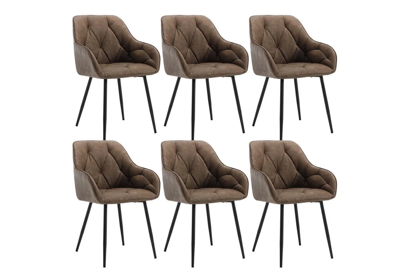 Woltu 4-Fußstuhl (Set, 6 St) Esszimmerstühle Ergonomisch Kunstleder - Bild 2