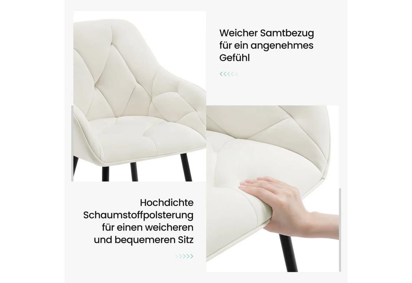 Woltu Polsterstuhl Set 2 St. Ergonomisches Design Esszimmerstühle - Bild 5