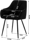 Woltu Polsterstuhl Schwarz Samt Ergonomisch mit Armlehnen Bild 3