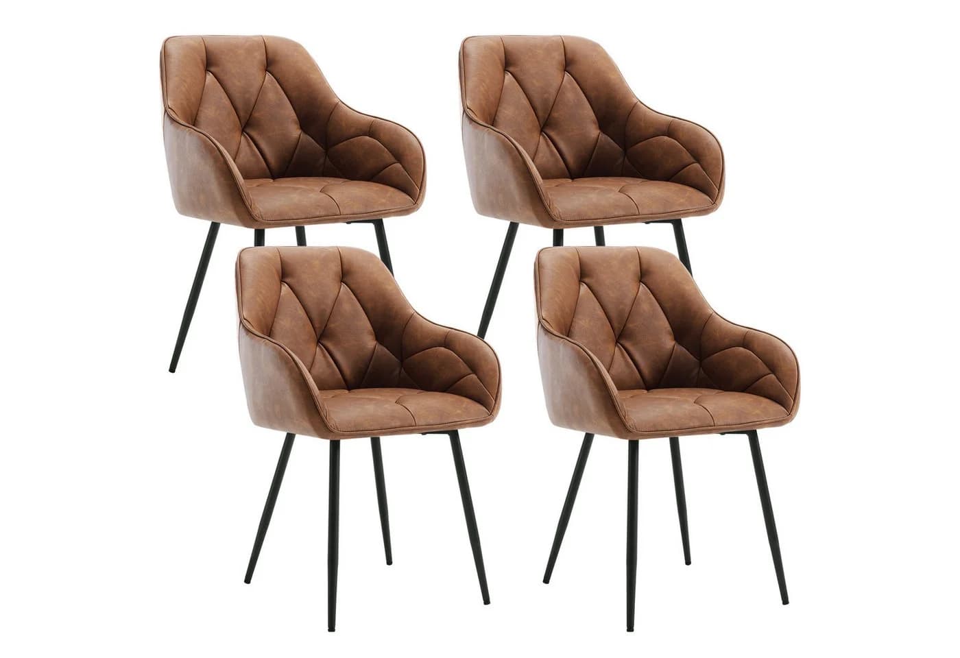 Woltu 4-Fußstuhl Set 4 St. Esszimmerstühle Kunstleder Ergonomisch - Bild 2