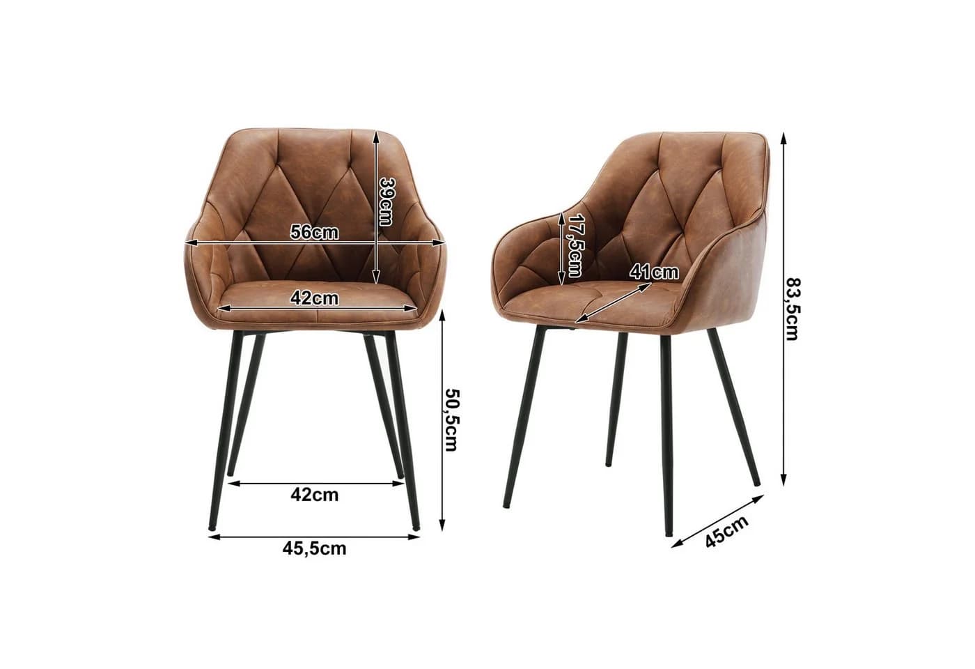 Woltu 4-Fußstuhl Set 4 St. Esszimmerstühle Kunstleder Ergonomisch - Bild 3
