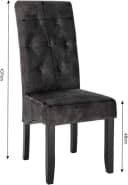 Woltu Esszimmerstuhl 4er-Set Dunkelgrau Samt Holzbeine Bild 3