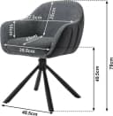 Woltu Polsterstuhl Esszimmer drehbar Dunkelgrau Bild 3