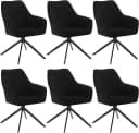 Woltu Esszimmerstuhl 6er Set Grau/Schwarz Drehbar Bild 2