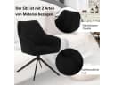 Woltu Esszimmerstuhl 6er Set Grau/Schwarz Drehbar Bild 5
