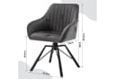 Woltu 4-Fußstuhl Set Drehbar Samt Sessel Grau Bild 3