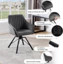 Woltu 4-Fußstuhl Set Drehbar Samt Sessel Grau Bild 5