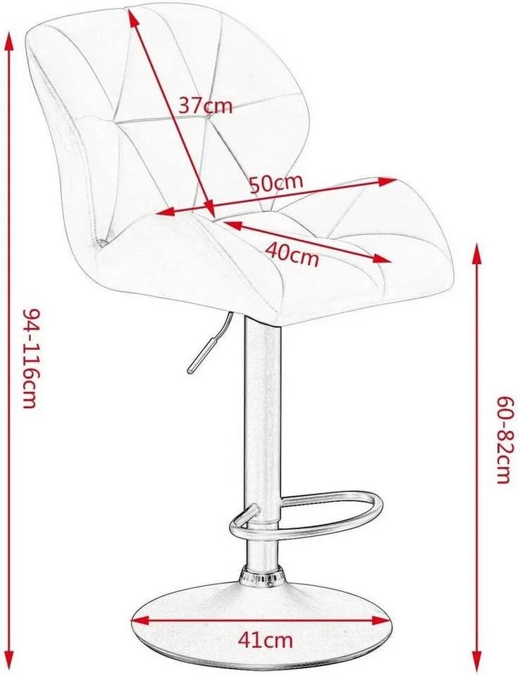 Woltu Barhocker (2 St) Kunstleder Höhenverstellbar Drehbar - Bild 3