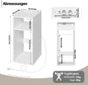 Woltu Nachttisch 2-St mit Ladefunktion, schmaler Beistelltisch Bild 3