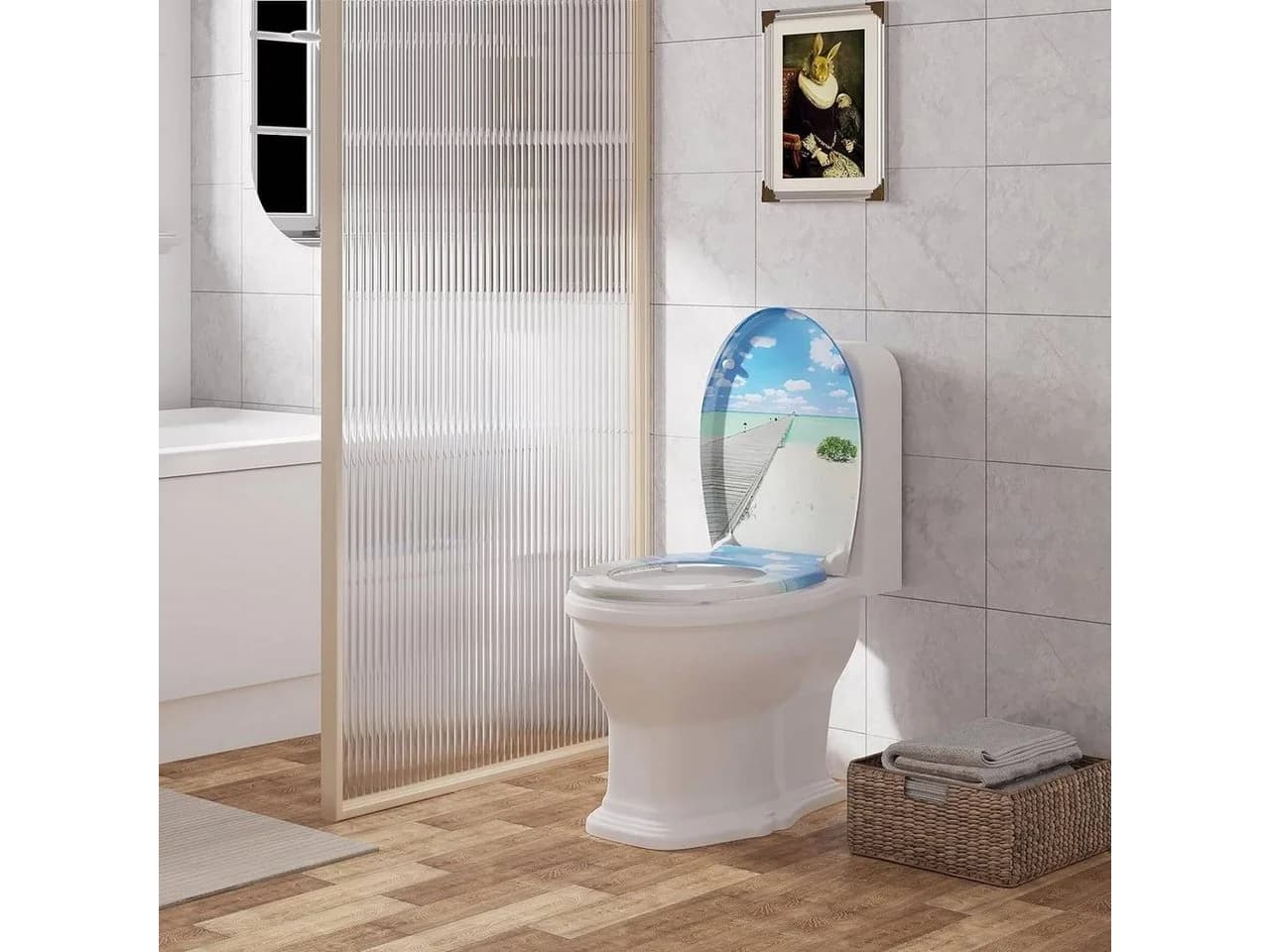 Woltu WC-Sitz 1-St Klodeckel Soft-Close Quick-Release abnehmbar - Bild 4