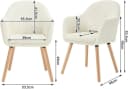 Woltu Polsterstuhl Esszimmer mit Armlehnen Cord Beige Bild 3