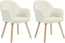 Woltu Esszimmerstuhl 2er Set mit Armlehnen Cord Beige Bild 2