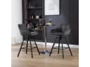 Woltu Barhocker Set 4-tlg. Grau/Schwarz Samt mit Lehne Bild 1