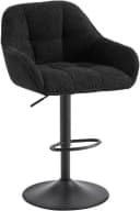 Woltu Barhocker höhenverstellbar drehbar Schwarz Grau Chenille Metall Bild 2