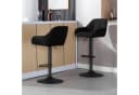 Woltu Barhocker höhenverstellbar drehbar Schwarz Grau Chenille Metall Bild 4