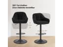 Woltu Barhocker höhenverstellbar drehbar Schwarz Grau Chenille Metall Bild 5