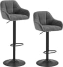 Woltu Barhocker 2er Set höhenverstellbar Grau/Schwarz Bild 2